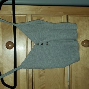 Bozzolo grey cropped tank top-S-Grey